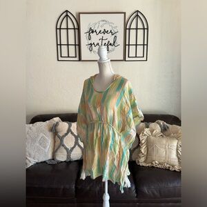 Anthropologie Lilka Pastel Striped
Caftan/Swimsuit Cover Up Tunic Size XS/S Boho